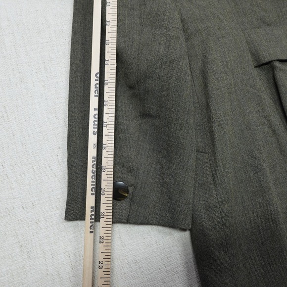 Saville Suit Blazer Skirt Set Womens 12 Olive Green Made USA Wool Career Lined - Picture 5 of 16